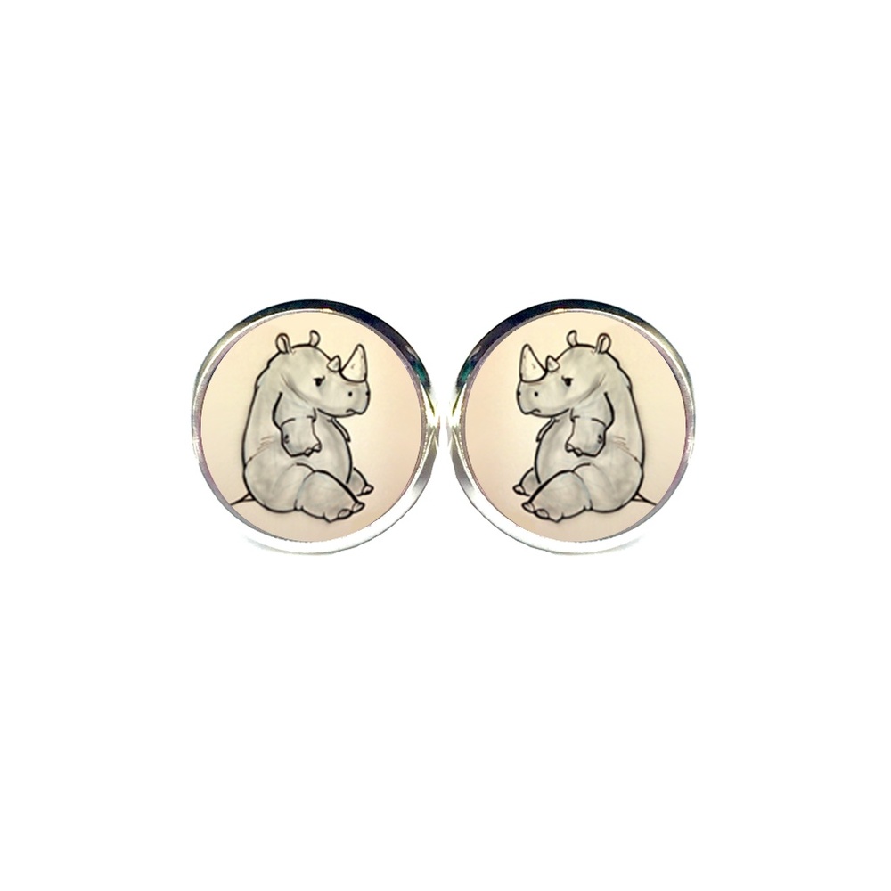 Baby Rhino Earrings - Rhinoceros